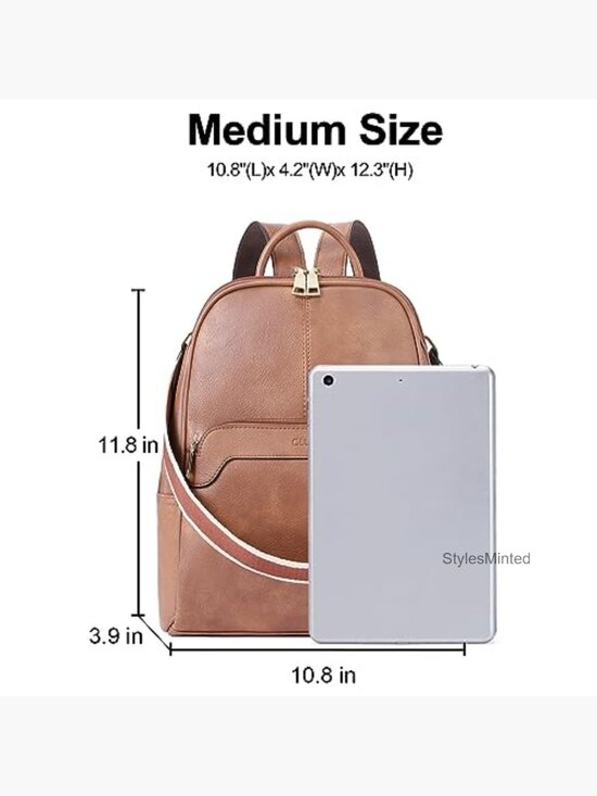 PU Leather Convertible Travel Backpack Shoulder Bag 6 Pockets Medium main image 6